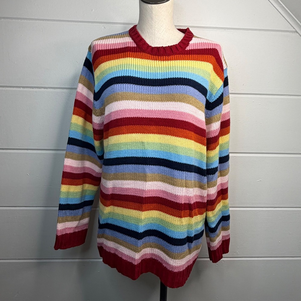 Baileys Point 80s‎ 90s Colorful Striped Sweater Plus Size 22/24